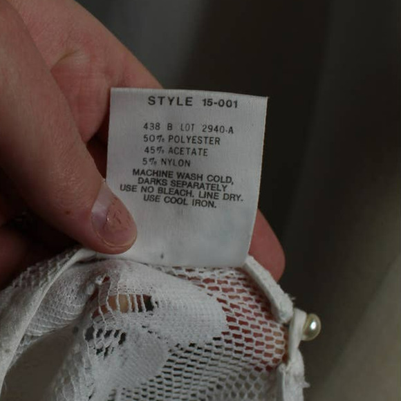 Vintage 80s/90s Reworked White Lace Pleated Top - Picture 8 of 8